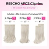 image:imageREECHO Clip in Hair Extensions  4PCS Lace Weft 14 Short Wavy Invisible Clip Ins Natural Soft Hairpieces for Women Golden Blonde With Highlights