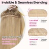 image:imageREECHO Clip in Hair Extensions  4PCS Lace Weft 14 Short Wavy Invisible Clip Ins Natural Soft Hairpieces for Women Golden Blonde With Highlights