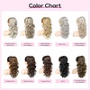 image:imageREECHO Ponytail Extension 18 inch Drawstring Ponytail Hair Extensions Long Curly Wavy Clip in Pony Tail Synthetic Hairpiece for Women Chocolate Brown with Highlights