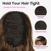 image:imageREECHO Ponytail Extension 18 inch Drawstring Ponytail Hair Extensions Long Curly Wavy Clip in Pony Tail Synthetic Hairpiece for Women Chocolate Brown with Highlights