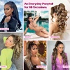 image:imageREECHO Ponytail Extension 18 inch Drawstring Ponytail Hair Extensions Long Curly Wavy Clip in Pony Tail Synthetic Hairpiece for Women Chocolate Brown with Highlights