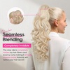 image:imageREECHO Ponytail Extension 24 Claw Clip in Ponytail Extensions Long Curly Wavy Jaw Clip on Pony Tails Hairpiece for Women Honey Blonde with HighlightsHoney Blonde with Highlights