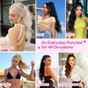image:imageREECHO Ponytail Extension Drawstring Ponytail Extension Long Wavy Layered Pony Tails Hair Extensions 22inch Natural Fake Ponytail Clip in Synthetic Hairpiece for Women Golden Blonde and Beach Blonde