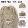 image:imageREECHO Ponytail Extension Drawstring Ponytail Extension Long Wavy Layered Pony Tails Hair Extensions 22inch Natural Fake Ponytail Clip in Synthetic Hairpiece for Women Golden Blonde and Beach Blonde
