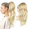 image:imageREECHO Ponytail Extension Drawstring Ponytail Extension Long Wavy Layered Pony Tails Hair Extensions 22inch Natural Fake Ponytail Clip in Synthetic Hairpiece for Women Golden Blonde and Beach Blonde