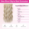 image:imageREECHO 24 1Pack 34 Full Head Curly Wave Clips in on Synthetic Hair Extensions HE008 Hairpieces for Women 5 Clips per PieceNatural BlackAsh Blonde with Highlights  Wavy