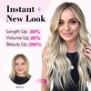 image:imageREECHO 24 1Pack 34 Full Head Curly Wave Clips in on Synthetic Hair Extensions HE008 Hairpieces for Women 5 Clips per PieceNatural BlackAsh Blonde with Highlights  Wavy
