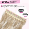 image:imageREECHO 24 1Pack 34 Full Head Curly Wave Clips in on Synthetic Hair Extensions HE008 Hairpieces for Women 5 Clips per PieceNatural BlackAsh Blonde with Highlights  Wavy