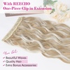 image:imageREECHO 24 1Pack 34 Full Head Curly Wave Clips in on Synthetic Hair Extensions HE008 Hairpieces for Women 5 Clips per PieceNatural BlackAsh Blonde with Highlights  Wavy