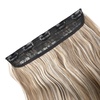 image:imageREECHO 24 1Pack 34 Full Head Curly Wave Clips in on Synthetic Hair Extensions HE008 Hairpieces for Women 5 Clips per PieceNatural BlackAsh Brown with Platium Highlights