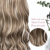 image:imageREECHO 24 1Pack 34 Full Head Curly Wave Clips in on Synthetic Hair Extensions HE008 Hairpieces for Women 5 Clips per PieceNatural BlackAsh Brown with Platium Highlights