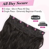 image:imageREECHO 24 1Pack 34 Full Head Curly Wave Clips in on Synthetic Hair Extensions HE008 Hairpieces for Women 5 Clips per PieceNatural BlackBlack Brown  Wavy