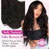 image:imageREECHO 24 1Pack 34 Full Head Curly Wave Clips in on Synthetic Hair Extensions HE008 Hairpieces for Women 5 Clips per PieceNatural BlackBlack Brown  Wavy