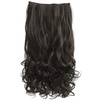 image:imageREECHO 24 1Pack 34 Full Head Curly Wave Clips in on Synthetic Hair Extensions HE008 Hairpieces for Women 5 Clips per PieceNatural BlackBlack Brown