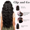 image:imageREECHO 24 1Pack 34 Full Head Curly Wave Clips in on Synthetic Hair Extensions HE008 Hairpieces for Women 5 Clips per PieceNatural BlackBlack Brown