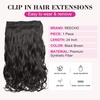 image:imageREECHO 24 1Pack 34 Full Head Curly Wave Clips in on Synthetic Hair Extensions HE008 Hairpieces for Women 5 Clips per PieceNatural BlackBlack Brown