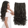 image:imageREECHO 24 1Pack 34 Full Head Curly Wave Clips in on Synthetic Hair Extensions HE008 Hairpieces for Women 5 Clips per PieceNatural BlackBlack Brown