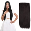 image:imageREECHO 24 1Pack 34 Full Head Curly Wave Clips in on Synthetic Hair Extensions HE008 Hairpieces for Women 5 Clips per PieceNatural BlackBlack BrownStraight