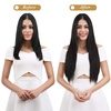 image:imageREECHO 24 1Pack 34 Full Head Curly Wave Clips in on Synthetic Hair Extensions HE008 Hairpieces for Women 5 Clips per PieceNatural BlackBlack BrownStraight