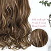 image:imageREECHO 24 1Pack 34 Full Head Curly Wave Clips in on Synthetic Hair Extensions HE008 Hairpieces for Women 5 Clips per PieceNatural BlackChocolate Brown with Blonde Highlights