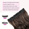 image:imageREECHO 24 1Pack 34 Full Head Curly Wave Clips in on Synthetic Hair Extensions HE008 Hairpieces for Women 5 Clips per PieceNatural BlackChocolate Brown with Highlights