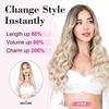 image:imageREECHO 24 1Pack 34 Full Head Curly Wave Clips in on Synthetic Hair Extensions HE008 Hairpieces for Women 5 Clips per PieceNatural BlackChocolate Brown with Blonde Highlights