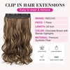 image:imageREECHO 24 1Pack 34 Full Head Curly Wave Clips in on Synthetic Hair Extensions HE008 Hairpieces for Women 5 Clips per PieceNatural BlackChocolate Brown with Blonde Highlights