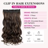 image:imageREECHO 24 1Pack 34 Full Head Curly Wave Clips in on Synthetic Hair Extensions HE008 Hairpieces for Women 5 Clips per PieceNatural BlackChocolate Brown with Highlights