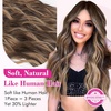 image:imageREECHO 24 1Pack 34 Full Head Curly Wave Clips in on Synthetic Hair Extensions HE008 Hairpieces for Women 5 Clips per PieceNatural BlackChocolate Brown with Blonde Highlights  Wavy