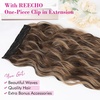 image:imageREECHO 24 1Pack 34 Full Head Curly Wave Clips in on Synthetic Hair Extensions HE008 Hairpieces for Women 5 Clips per PieceNatural BlackChocolate Brown with Blonde Highlights  Wavy