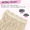 image:imageREECHO 24 1Pack 34 Full Head Curly Wave Clips in on Synthetic Hair Extensions HE008 Hairpieces for Women 5 Clips per PieceNatural BlackCool Light Blonde  Wavy