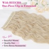 image:imageREECHO 24 1Pack 34 Full Head Curly Wave Clips in on Synthetic Hair Extensions HE008 Hairpieces for Women 5 Clips per PieceNatural BlackCool Light Blonde  Wavy