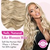 image:imageREECHO 24 1Pack 34 Full Head Curly Wave Clips in on Synthetic Hair Extensions HE008 Hairpieces for Women 5 Clips per PieceNatural BlackDark Ash Blonde  Wavy
