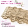image:imageREECHO 24 1Pack 34 Full Head Curly Wave Clips in on Synthetic Hair Extensions HE008 Hairpieces for Women 5 Clips per PieceNatural BlackDark Ash Blonde  Wavy