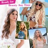 image:imageREECHO 24 1Pack 34 Full Head Curly Wave Clips in on Synthetic Hair Extensions HE008 Hairpieces for Women 5 Clips per PieceNatural BlackDark Ash Blonde  Wavy