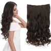 image:imageREECHO 24 1Pack 34 Full Head Curly Wave Clips in on Synthetic Hair Extensions HE008 Hairpieces for Women 5 Clips per PieceNatural BlackDark Brown