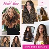 image:imageREECHO 24 1Pack 34 Full Head Curly Wave Clips in on Synthetic Hair Extensions HE008 Hairpieces for Women 5 Clips per PieceNatural BlackDark Brown