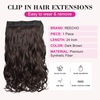 image:imageREECHO 24 1Pack 34 Full Head Curly Wave Clips in on Synthetic Hair Extensions HE008 Hairpieces for Women 5 Clips per PieceNatural BlackDark Brown