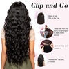 image:imageREECHO 24 1Pack 34 Full Head Curly Wave Clips in on Synthetic Hair Extensions HE008 Hairpieces for Women 5 Clips per PieceNatural BlackDark Brown
