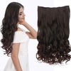 image:imageREECHO 24 1Pack 34 Full Head Curly Wave Clips in on Synthetic Hair Extensions HE008 Hairpieces for Women 5 Clips per PieceNatural BlackDark Brown
