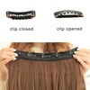 image:imageREECHO 24 1Pack 34 Full Head Curly Wave Clips in on Synthetic Hair Extensions HE008 Hairpieces for Women 5 Clips per PieceNatural BlackDark Brown with Chestnut Highlights