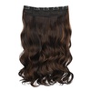 image:imageREECHO 24 1Pack 34 Full Head Curly Wave Clips in on Synthetic Hair Extensions HE008 Hairpieces for Women 5 Clips per PieceNatural BlackDark Brown with Chestnut Highlights
