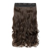 image:imageREECHO 24 1Pack 34 Full Head Curly Wave Clips in on Synthetic Hair Extensions HE008 Hairpieces for Women 5 Clips per PieceNatural BlackDark Chocolate Brown