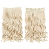 image:imageREECHO 24 1Pack 34 Full Head Curly Wave Clips in on Synthetic Hair Extensions HE008 Hairpieces for Women 5 Clips per PieceNatural BlackLight Blonde
