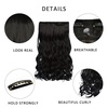 image:imageREECHO 24 1Pack 34 Full Head Curly Wave Clips in on Synthetic Hair Extensions HE008 Hairpieces for Women 5 Clips per PieceNatural BlackLinen