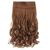 image:imageREECHO 24 1Pack 34 Full Head Curly Wave Clips in on Synthetic Hair Extensions HE008 Hairpieces for Women 5 Clips per PieceNatural BlackLinen