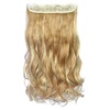 image:imageREECHO 24 1Pack 34 Full Head Curly Wave Clips in on Synthetic Hair Extensions HE008 Hairpieces for Women 5 Clips per PieceNatural BlackMedium Blonde with Highlights