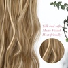 image:imageREECHO 24 1Pack 34 Full Head Curly Wave Clips in on Synthetic Hair Extensions HE008 Hairpieces for Women 5 Clips per PieceNatural BlackMedium Blonde with Blonde Highlights