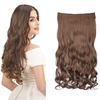 image:imageREECHO 24 1Pack 34 Full Head Curly Wave Clips in on Synthetic Hair Extensions HE008 Hairpieces for Women 5 Clips per PieceNatural BlackMedium Warm Brown