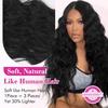 image:imageREECHO 24 1Pack 34 Full Head Curly Wave Clips in on Synthetic Hair Extensions HE008 Hairpieces for Women 5 Clips per PieceNatural BlackNatural Black  Wavy